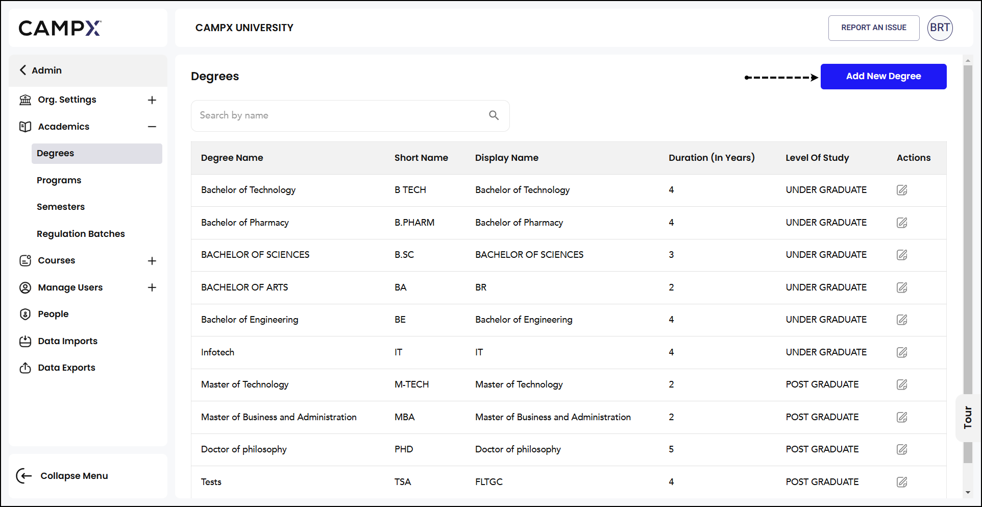 AddNewDegree