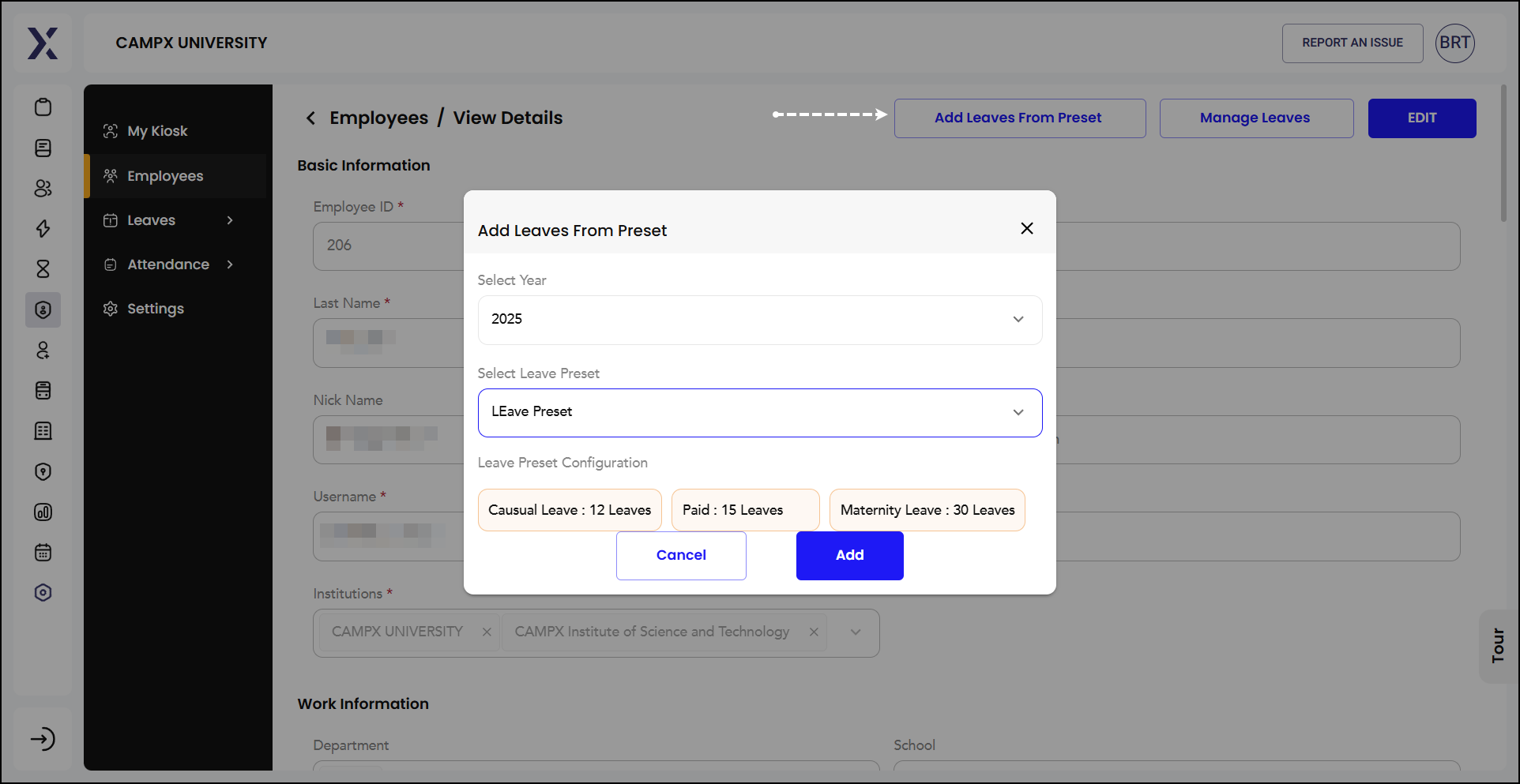 HRMS_Employees_LeavePreset