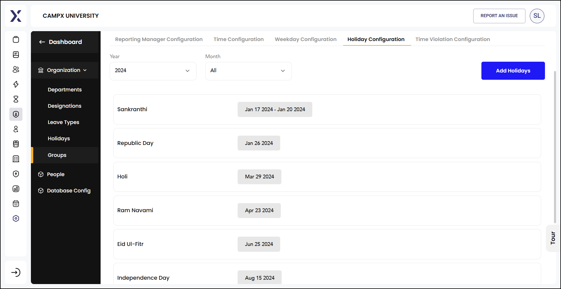 HRMS_Settings_GroupsHolidays