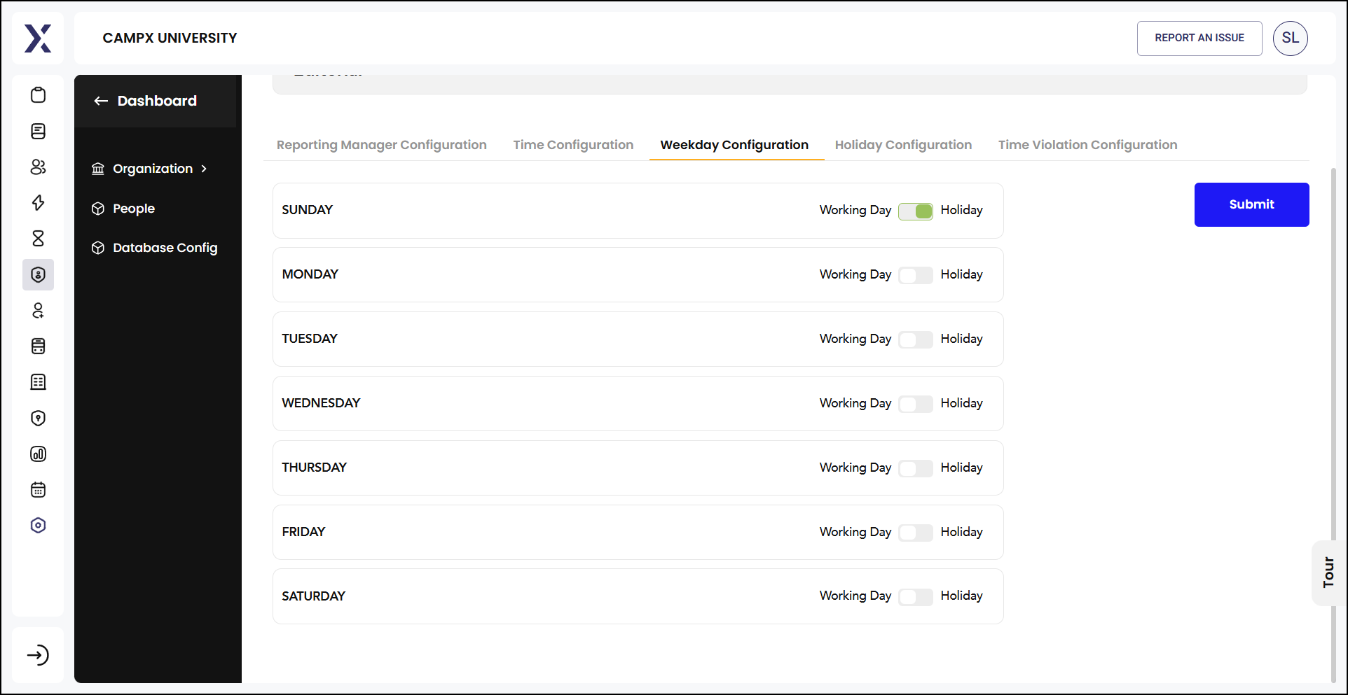 HRMS_Settings_GroupsWeekday