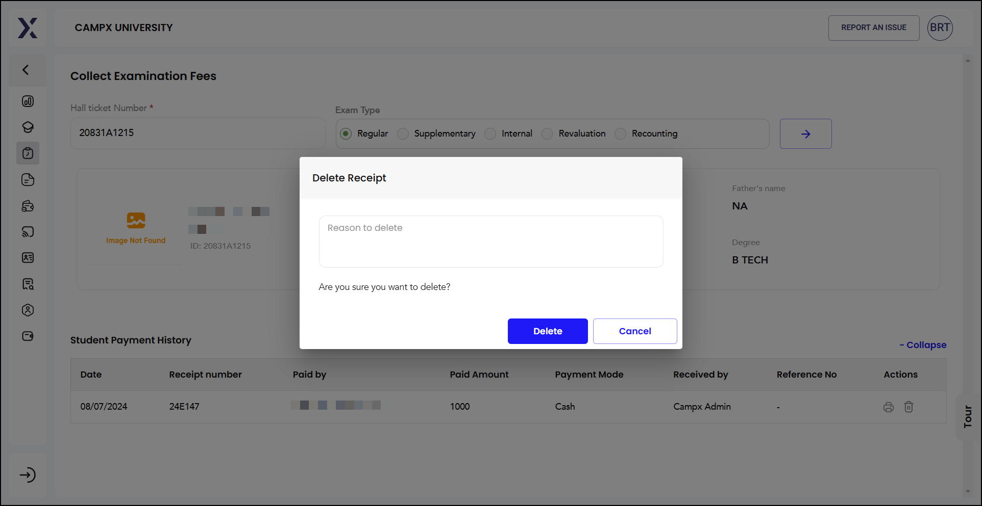 Payments_ExamFee_DeleteEntry