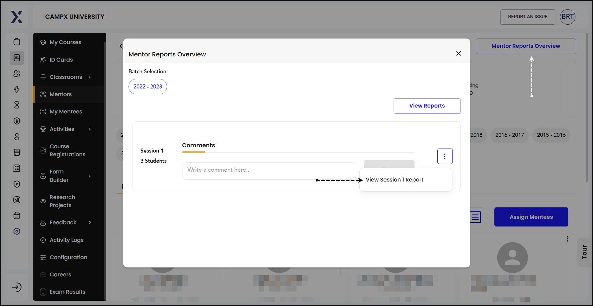 UMS_Mentor_Reports